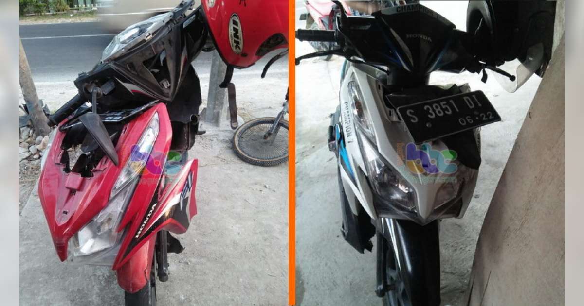 Vario 125 Putih Kecelakaan. Terjatuh Saat Mendahului Mobil, Dua Motor Vario di Balen Bojonegoro Bertabrakan