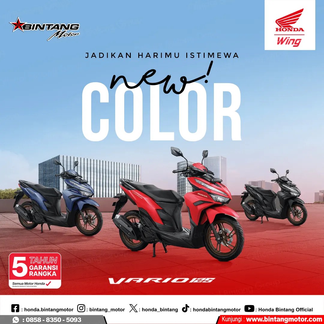 Kombinasi Warna Hitam Vario 125. Semakin Cakep, Ini 5 Warna Baru Honda Vario 125!