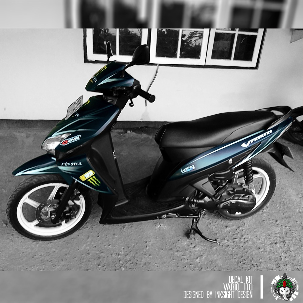 Modif Vario Cw Hitam Silver. Modif Vario 110 Hitam Silver