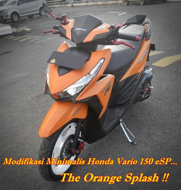 Modifikasi Vario 150 Hitam 2015. Modifikasi Minimalis Honda Vario 150 eSP, Custom Orange Splash !