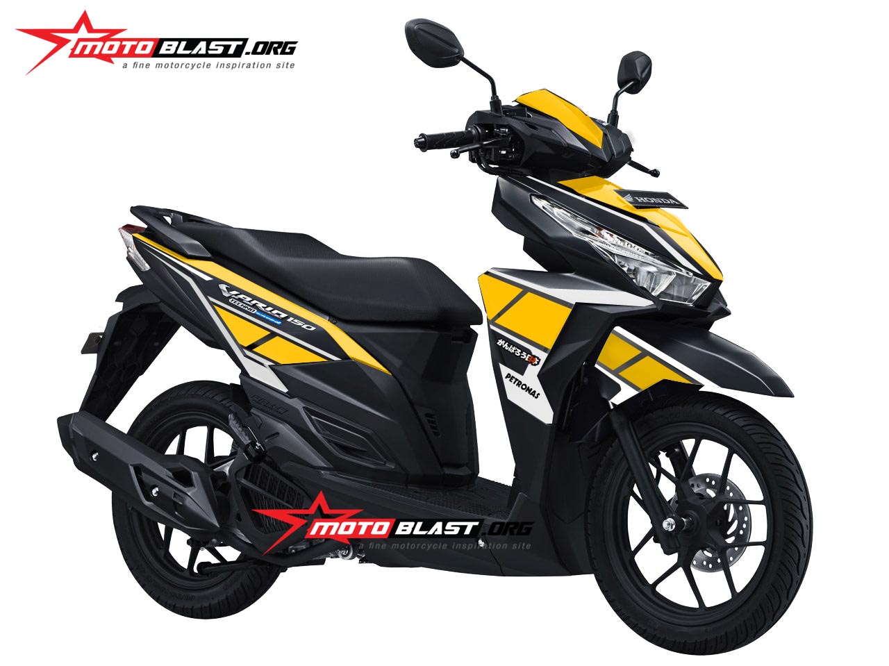 Vario 150 Black Modif. Modifikasi striping Honda Vario 150 Black Yamaha Anniversary