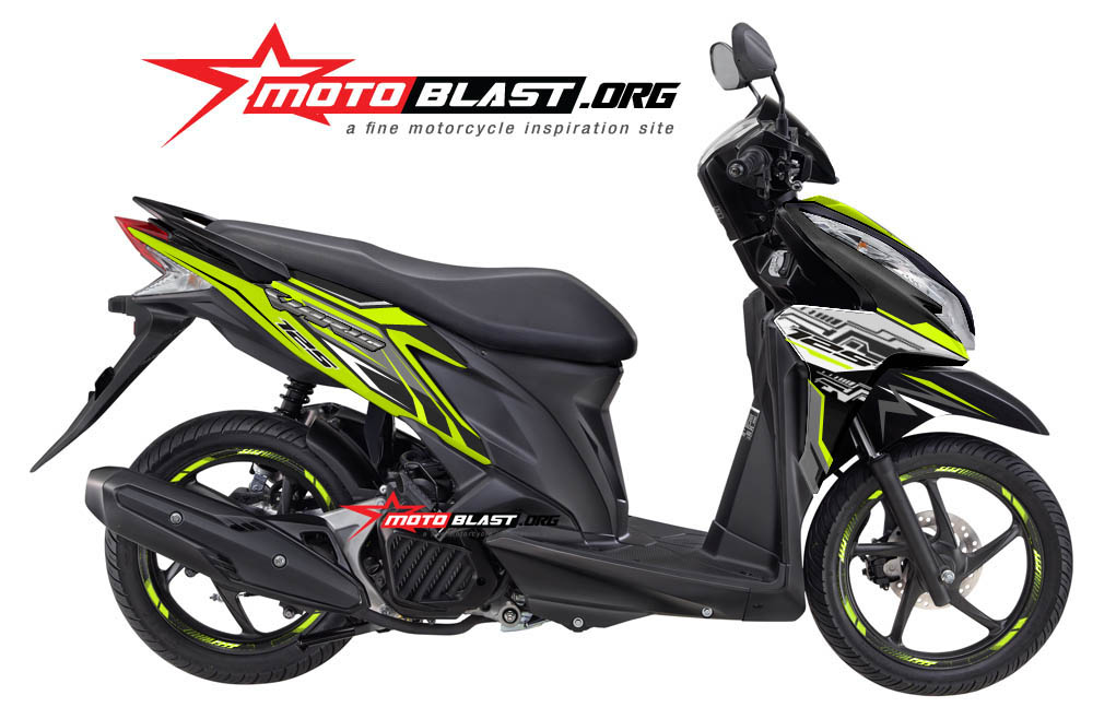 Vario 125 Pgm Fi 2017. Modifikasi striping Honda Vario 125 PGM Fi Black Hitech Green Lime