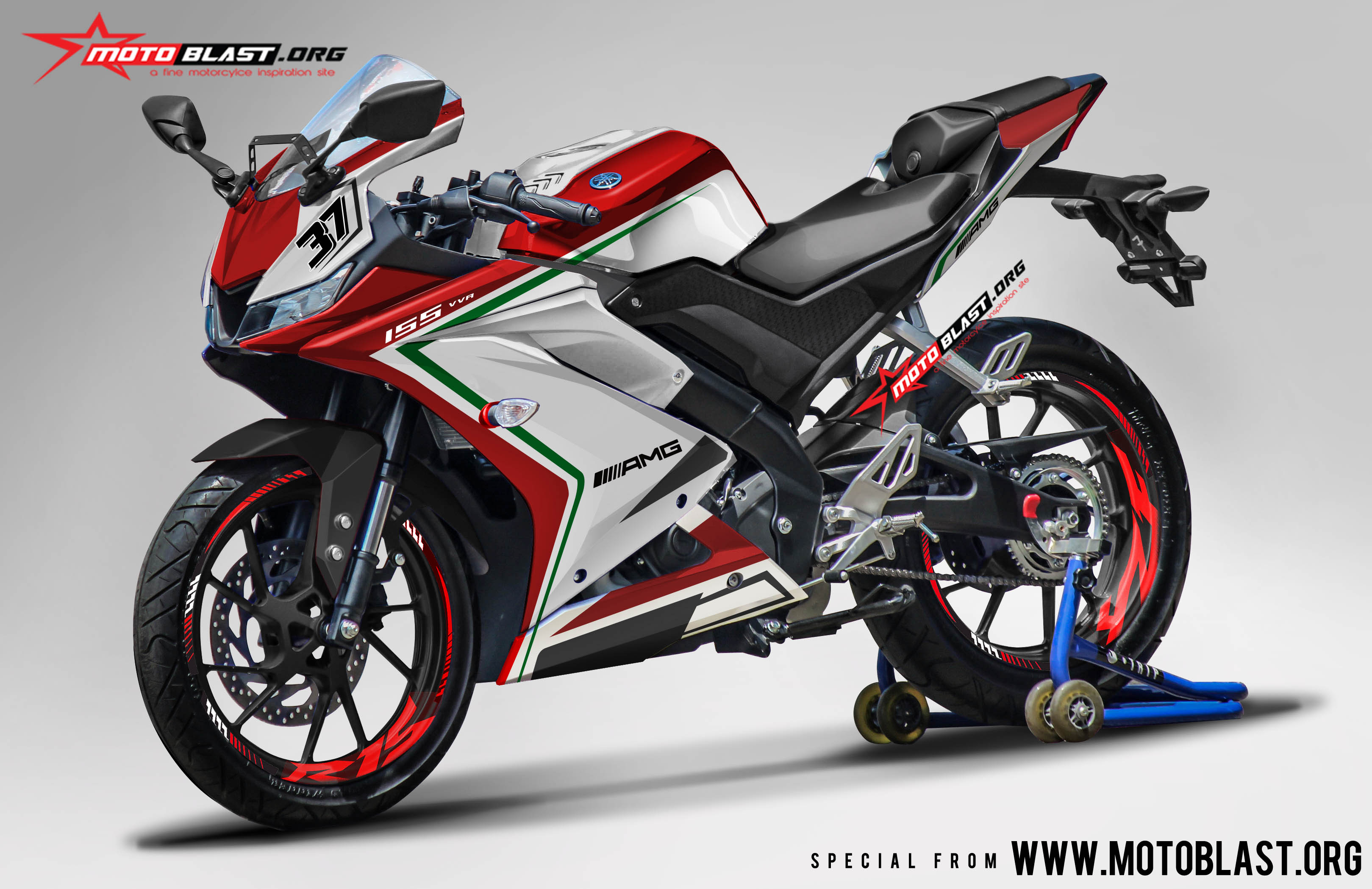 Modifikasi Sederhana Vario 125 Merah. Modifikasi Striping All New Yamaha R15 Red Tricolore MV Agusta