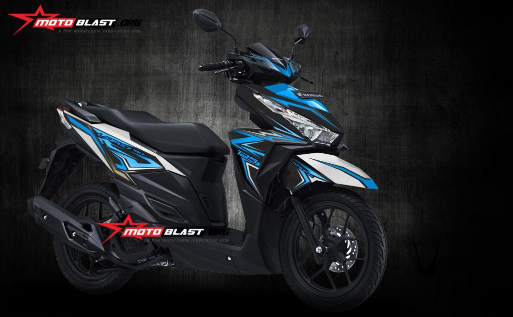 Modifikasi Vario 125 Warna Hijau. Modifikasi Striping Honda Vario 125 Blue thunder