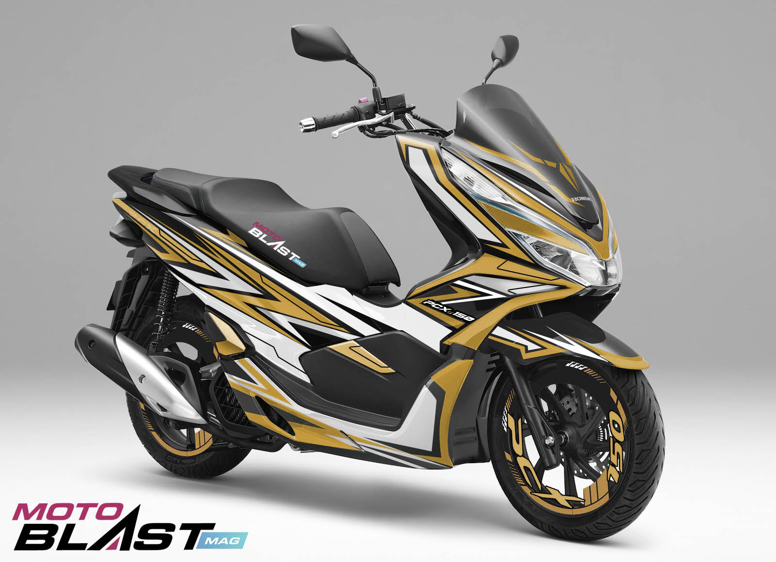 Modif Vario 150 Gold. Modifikasi Striping Honda PCX 150 Black Gold Shadow