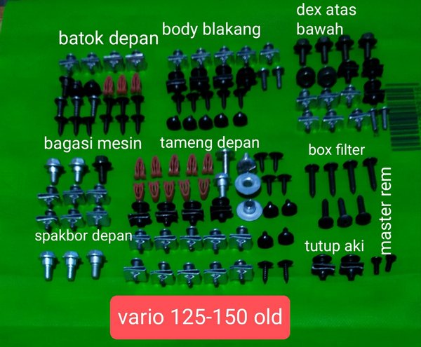 Baut Body Vario 125 Old. Jumlah Baut Body Vario 125 Old