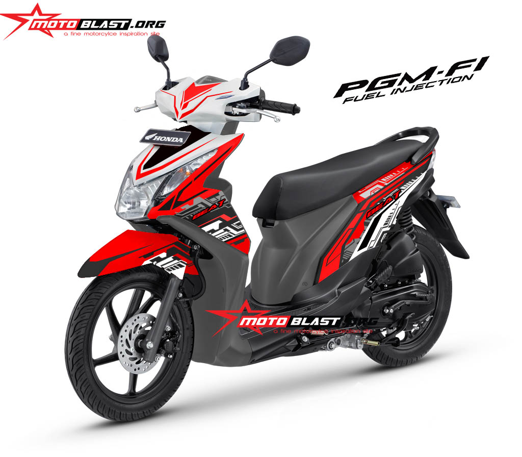 Modifikasi Motor Vario Techno 2017. Modifikasi motor matic beat fi techno red