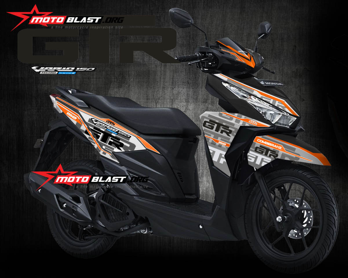 Modif Vario 150 Black Red. Modifikasi Striping Honda Vario 150 Black ala KTM RC 200! Mrongoss tenan bro