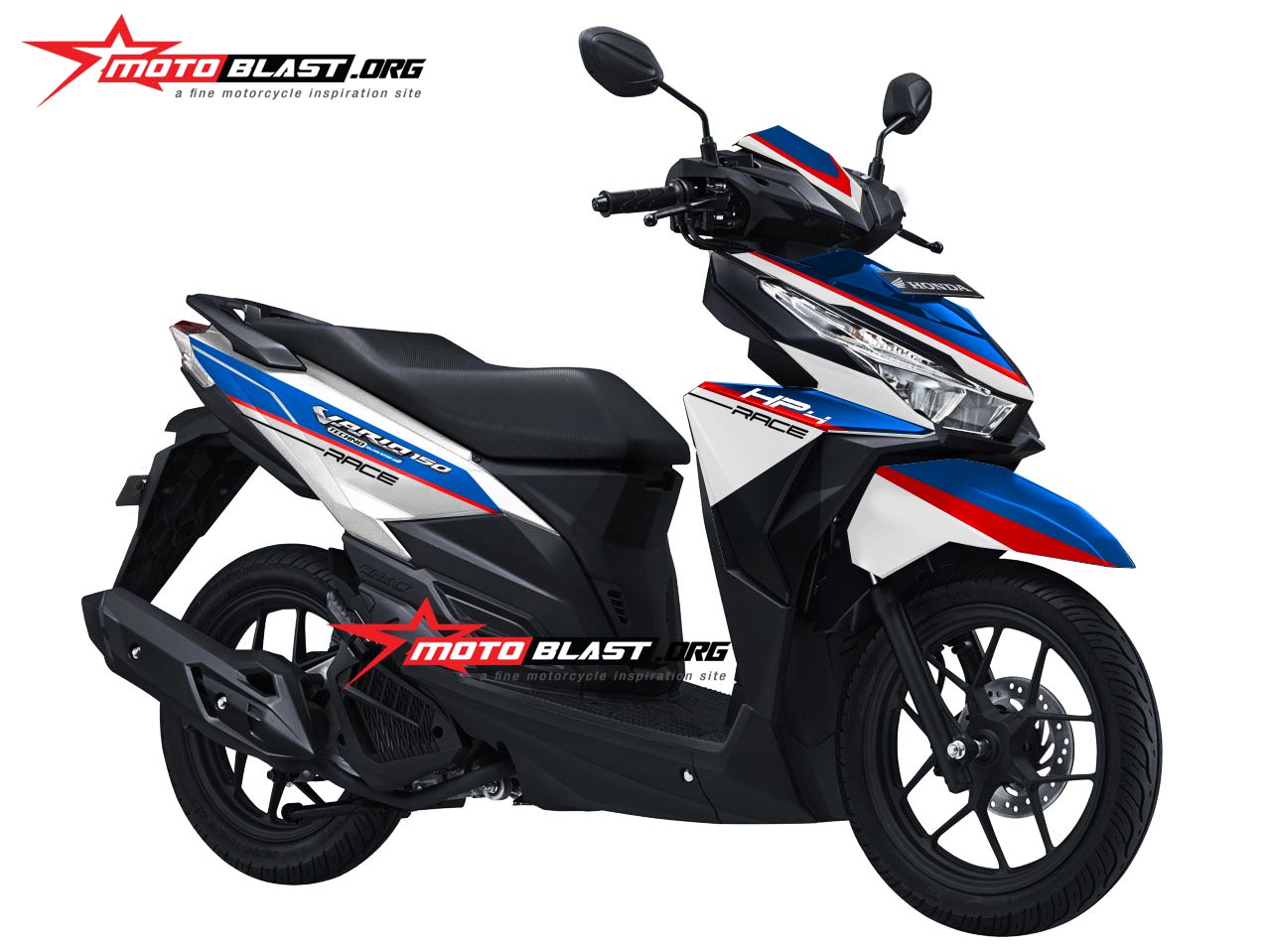 Stiker Bmw Vario. Modifikasi Striping Honda Vario 150 Livery BMW HP4 Race