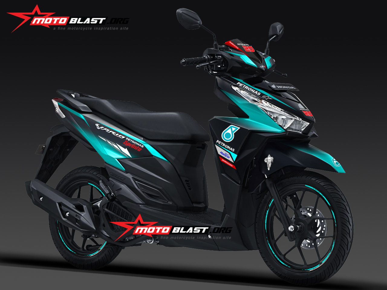 Modifikasi Stiker Honda Vario 125. Modifikasi Striping Honda Vario 125-150 tema Petronas