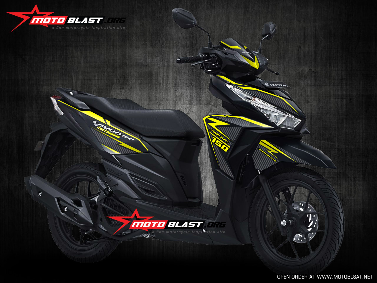 Striping Vario 150 Hitam Doff. HOT Modifikasi Striping Honda Vario 150 ESP Black Matte