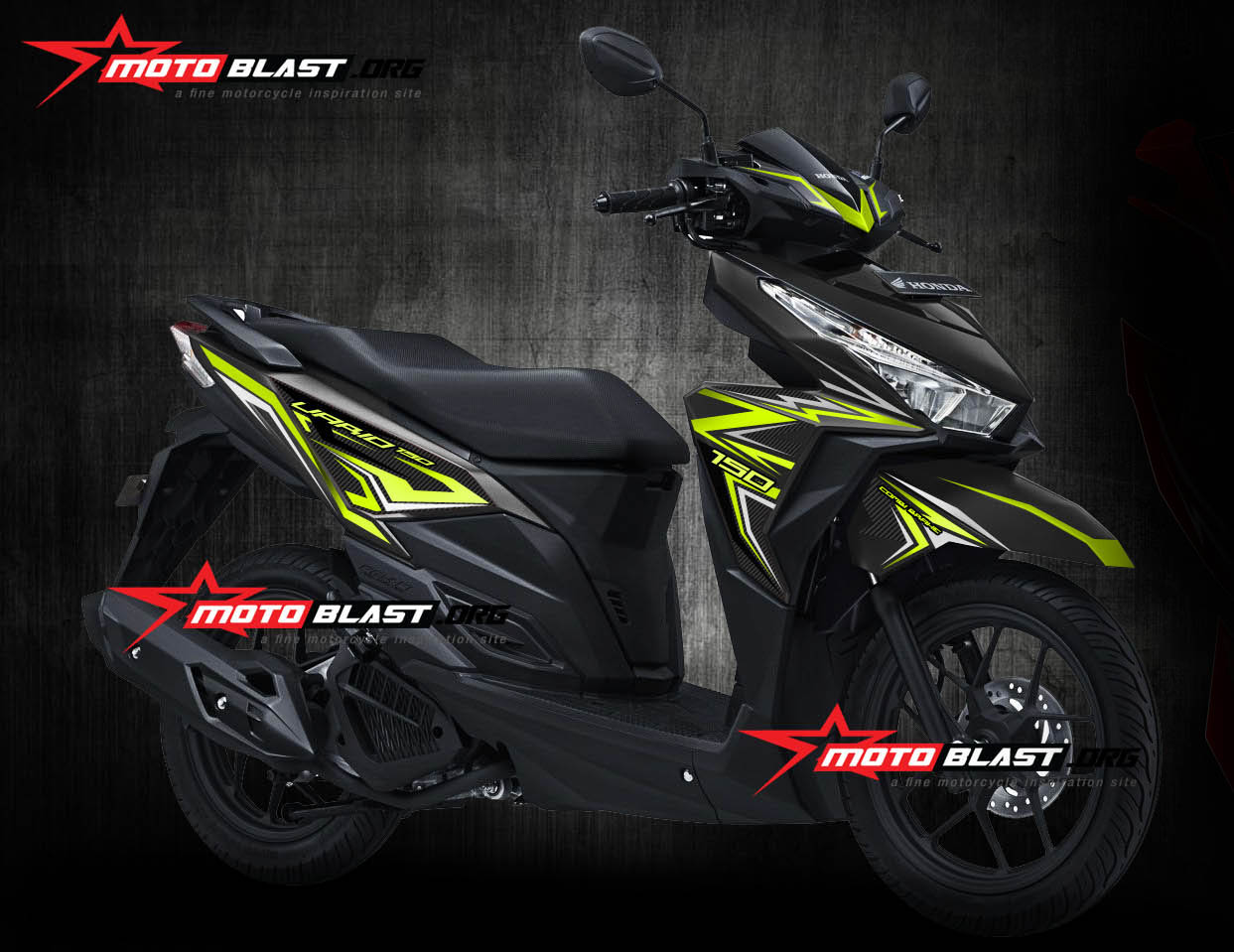 Striping Modif Vario 150 Putih. Grafis Inspirasi Honda Vario 150 ESP Black and white Green lemon thunder!