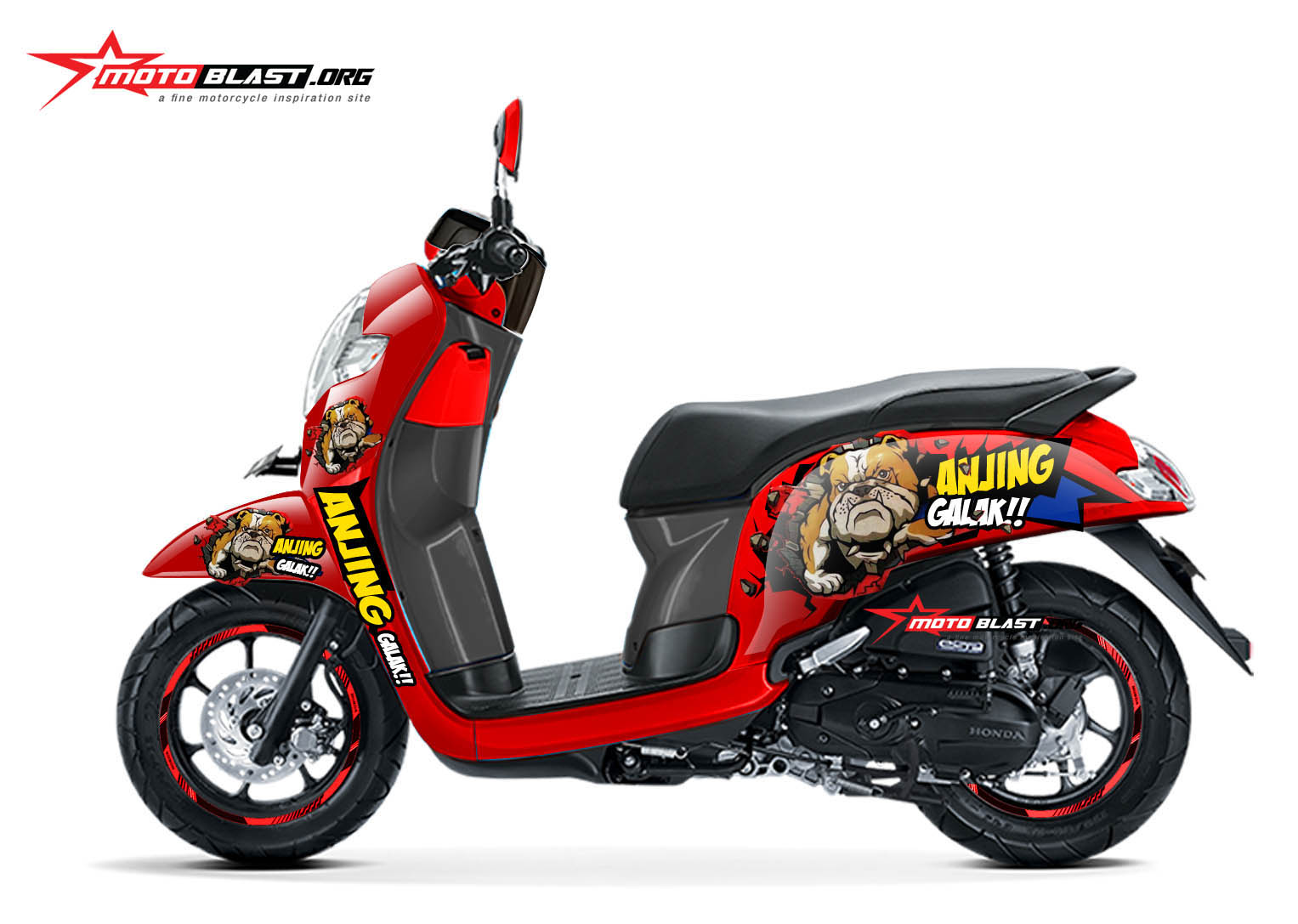 Modifikasi Sederhana Vario 125 Merah. Modifikasi Striping Honda All new Scoopy RED Anjing Galak!!