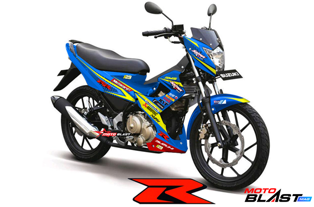Honda Vario Drag Racing. Modifikasi Striping Suzuki Satria Fu 150 2014 Blue Drag Racing style