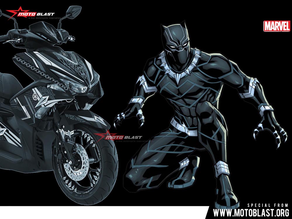 Vario Hitam Modif Stiker. Modifikasi Stiker Yamaha Aerox 155 Black Panther