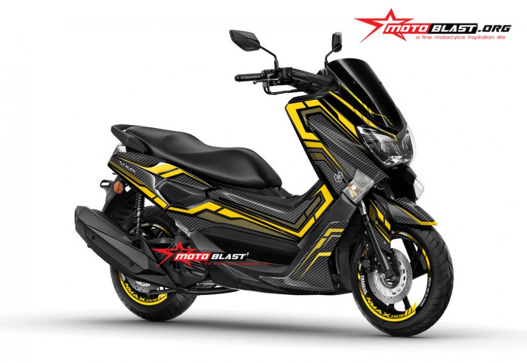 Modifikasi Vario 150 Hitam Gold. Yamaha NMAX Black Yellow Gold Carbon