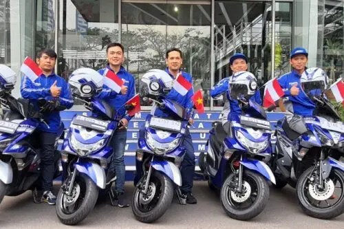 Xi Nhan Xe Vario 2019. Lima Rider Lintasi Lima Negara Pakai Yamaha FreeGo dan Aerox 155