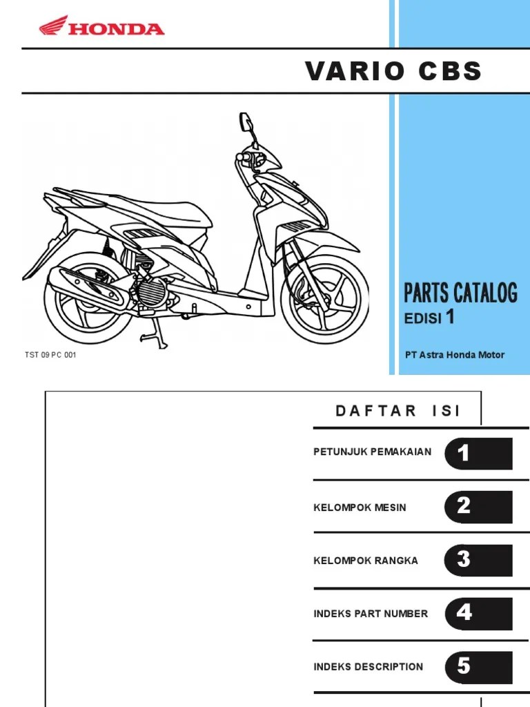 Katalog Suku Cadang Honda Vario Techno 110. Parts Catalog VARIO Techno CBS 110