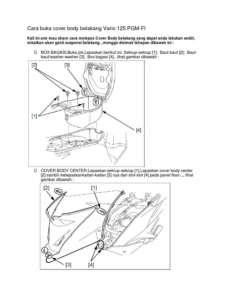 Body Belakang Vario 125. Cara Buka Cover Body Belakang Vario 125