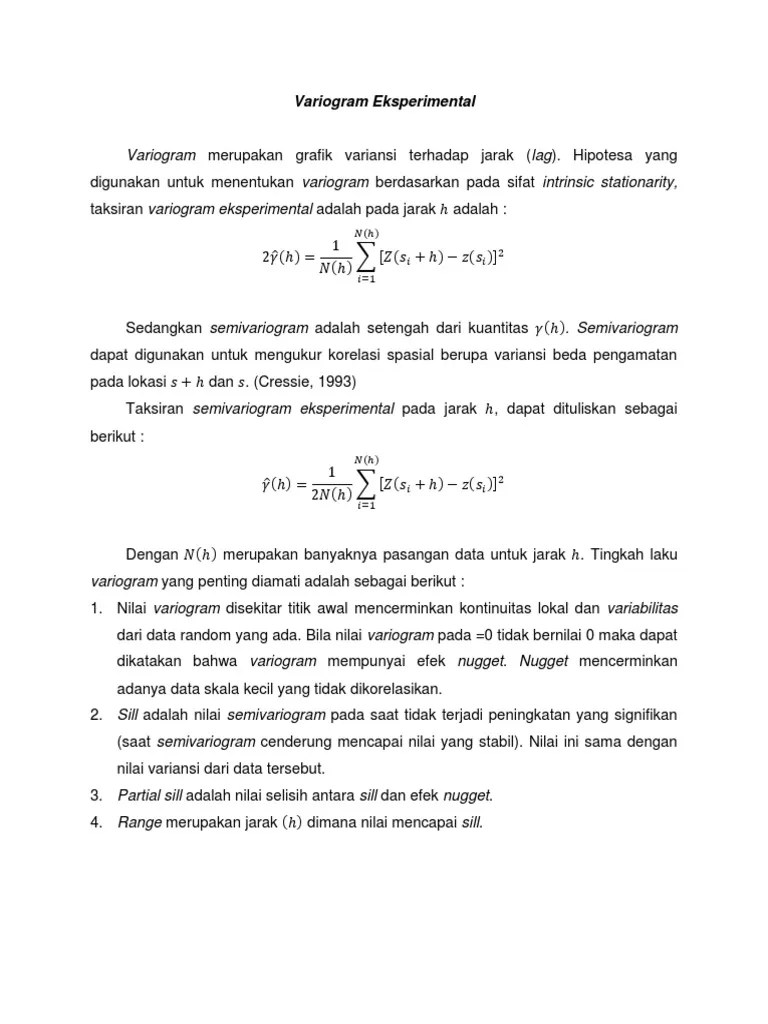 Variogram Eksperimental Adalah. Variogram Eksperimental