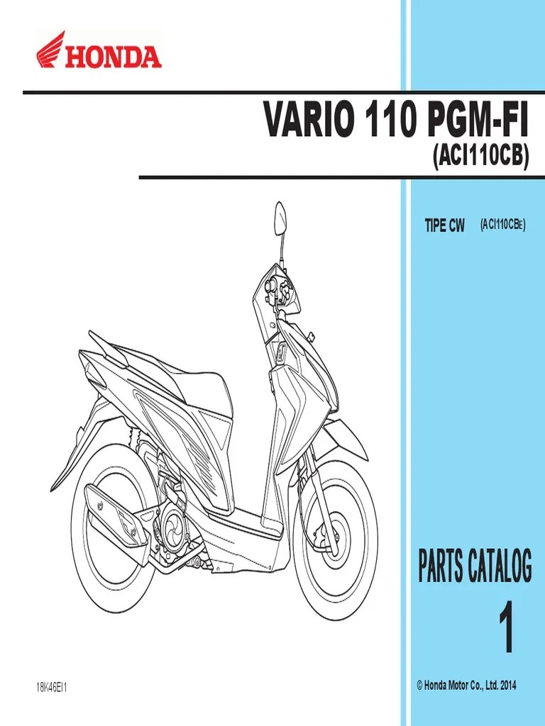 Katalog Vario 110 Fi 2015. Part Catalog New Honda Vario FI