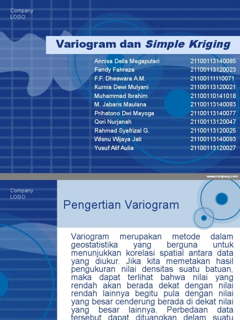 Variogram Time Model. Variogram Dan Simple Kriging