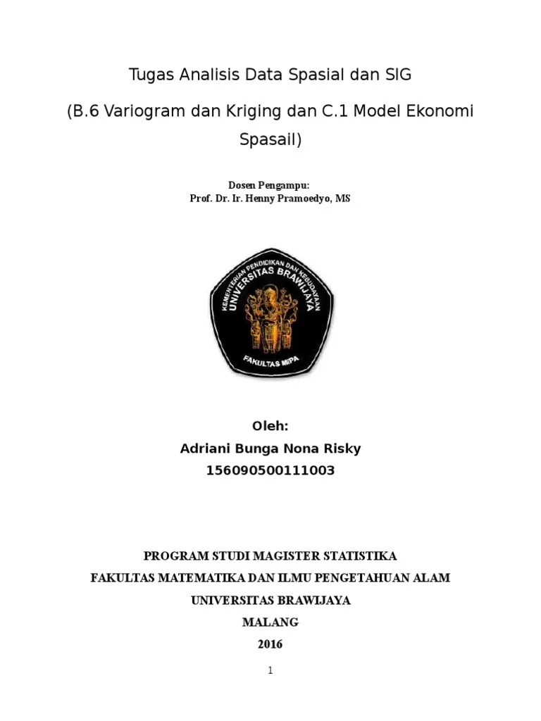 Variogram Of Kriging. ANALISIS DATA SPATIAL