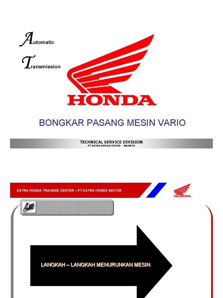 Cara Bongkar Vario 110. Bongkar Pasang Mesin Honda Vario AT110