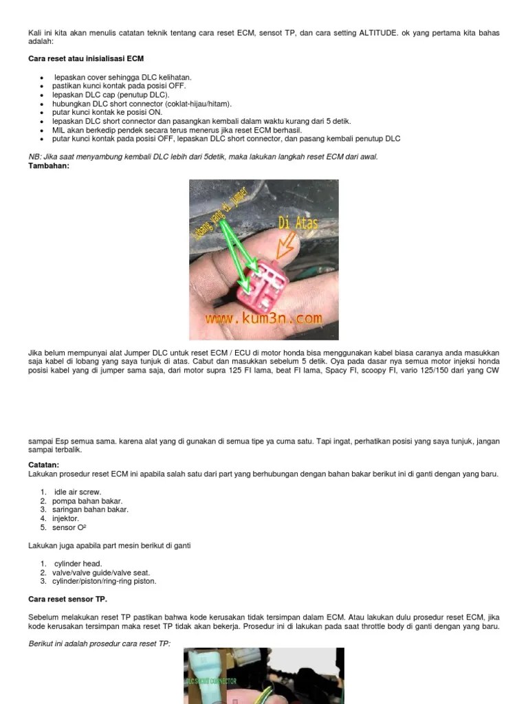 Cara Setting Gas Vario 125. Cara Reset ECM Vario 125 Old