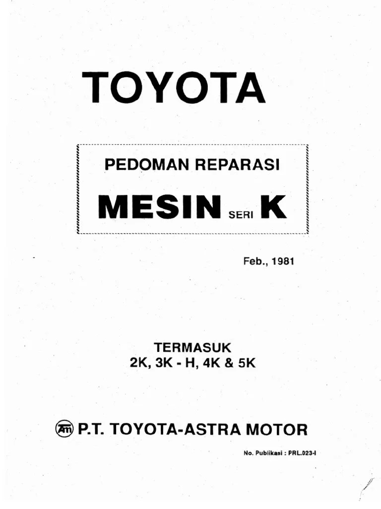 Buku Panduan Honda Vario 110. Toyota Kijang 5K - Buku Panduan Reparasi / Service Manual