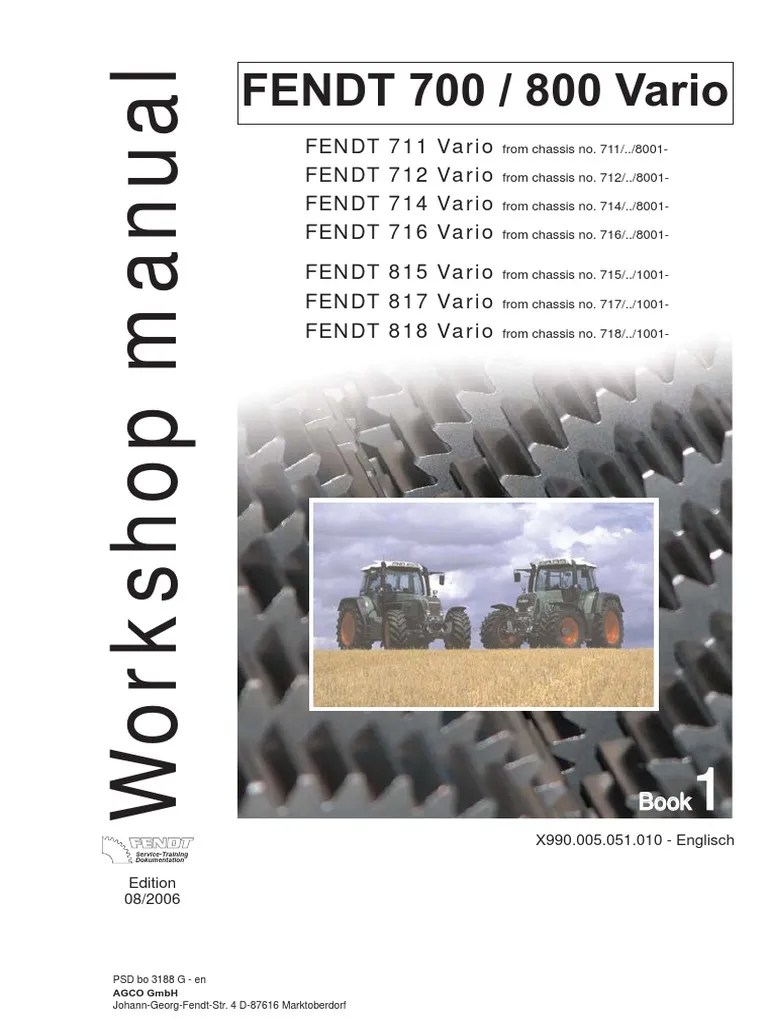 Fendt 200 Vario 2021 Test. Dokumen - Tips Fendt 817 Vario Tractor Service Repair Manual