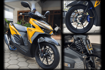 Pelek Motor Vario 150 Racing. Cangkok Pelek dan Rem Kece, Honda Vario 150 Ini Kaki-kakinya Racing