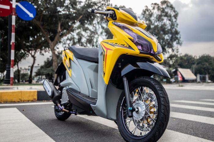 Vario 125 Màu Xám đen. Honda Vario 125 Tampil Stylish Berbodi Kuning Cerah dan Part Mewah