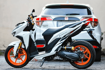 Modif Vario Monoshock. Honda Vario Kekar Dengan Kaki-Kaki Jumbo, Swing Arm Jadi Pusat Perhatian