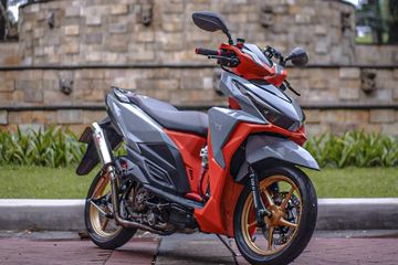Nama Nama Body Motor Vario 150. Honda Vario 150 Proper, Bodi Nardo Grey Oranye Plus Aksesori Sporty