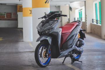Modif Velg Warna Vario 125. Modifikasi Elegan Honda Vario 150, Warna Jadi Abu-abu, Pelek Jari-jari