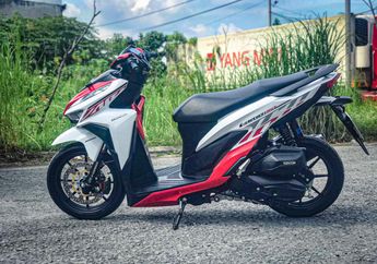 Modifikasi Vario 150 Warna Putih Merah. Modifikasi Honda Vario 150, Bodi Standar, Tapi Bertabur Part Gahar