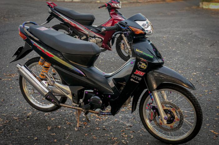 Vario Full ốc Titan. Pasang Aksesoris Mewah, Modifikasi Motor Honda Supra Fit Makin Berkelas
