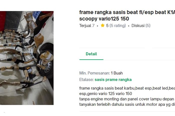 Jual Rangka Vario 125 Led. Toko Online Ramai Jual Rangka Motor Matic Honda, Lebih Murah dari Dealer Resmi?