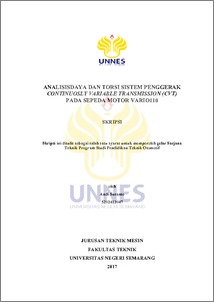 Cvt Motor Vario 110. ANALISISDAYA DAN TORSI SISTEM PENGGERAK CONTINUOSLY VARIABLE TRANSMISSION (CVT) PADA SEPEDA MOTOR VARIO110