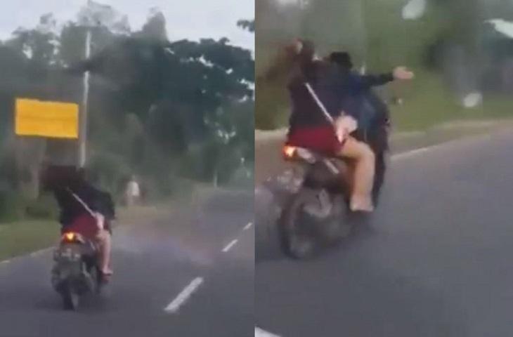 Sepeda Motor Vario Tampak Atas. Pasangan Ini Berantem di Atas Motor Ngebut, Netizen Ramai Berteori Begini