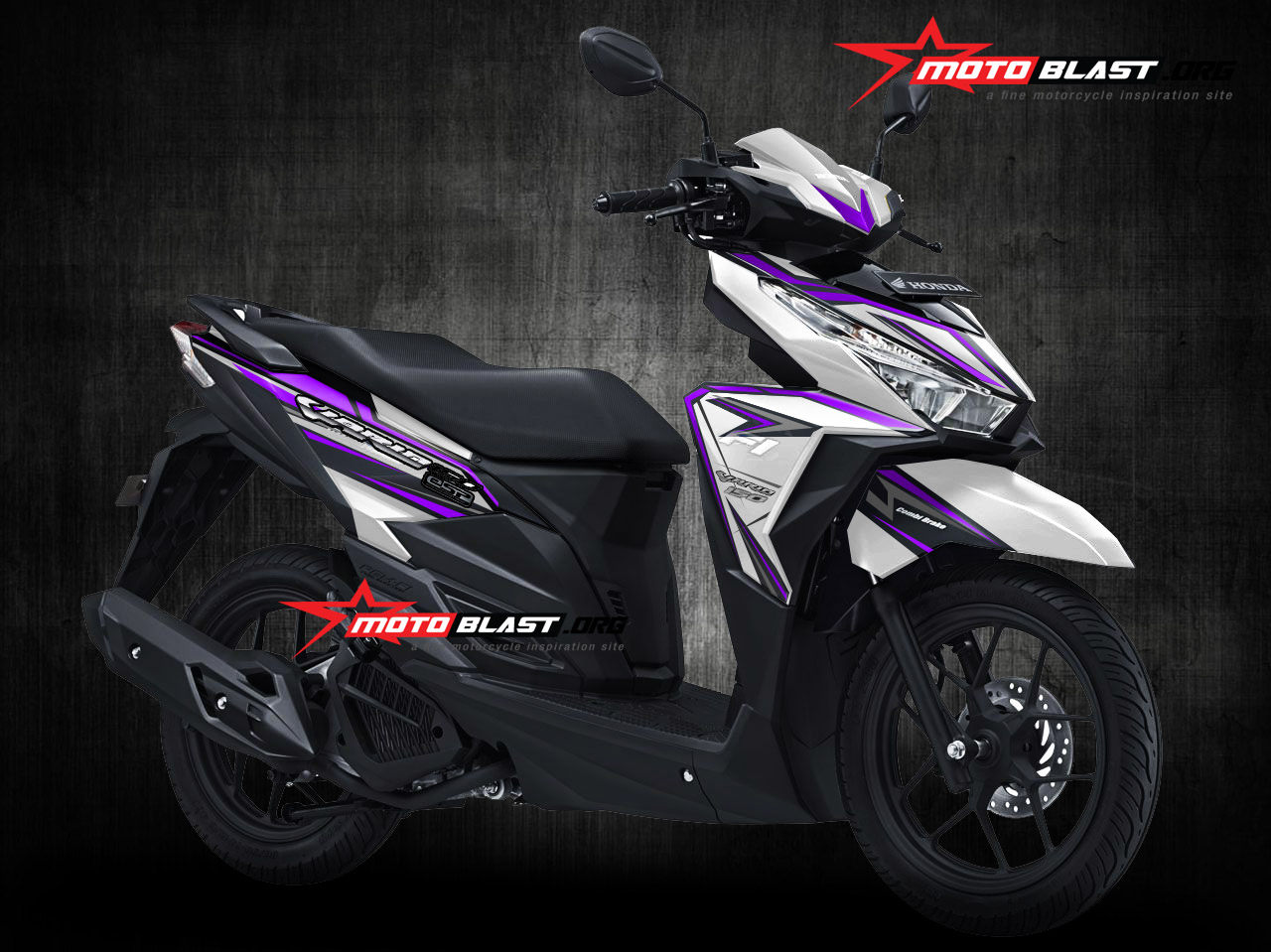 Striping Modif Vario 150 Putih. Grafis Inspirasi Modif striping Honda Vario 150ESP White Purple!