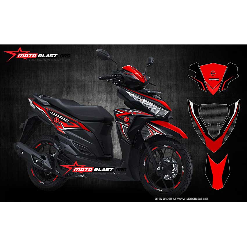 Stiker Keren Vario 150. Decal Stiker Honda Vario 150 Red ESPRO New