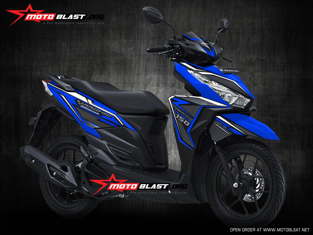 Modif Motor Vario Putih Biru. Kumpulan 57 Modifikasi Vario 150 Warna Biru Putih Terupdate