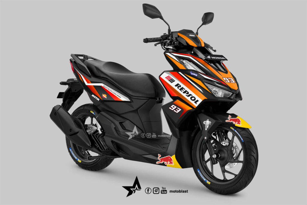 Vario 160 Repsol Terbaru. Modifikasi striping Honda Vario 160 Repsol black