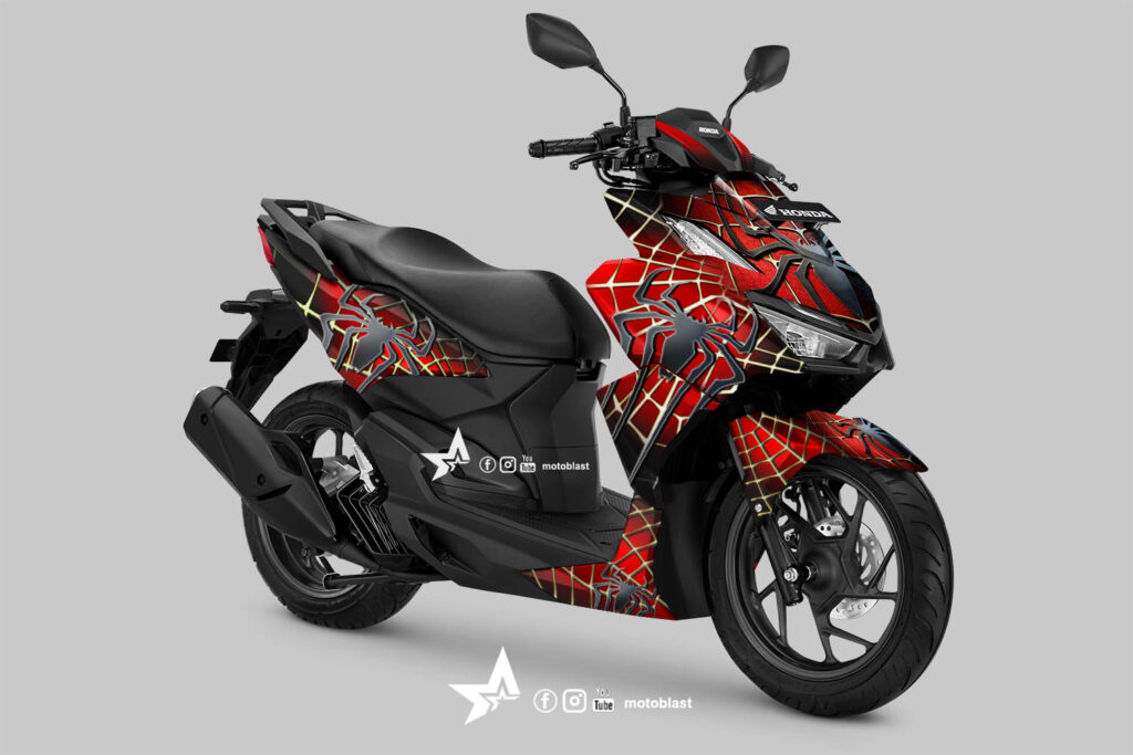 Modif Striping Vario Merah. Modif striping Honda Vario 160 Spiderman