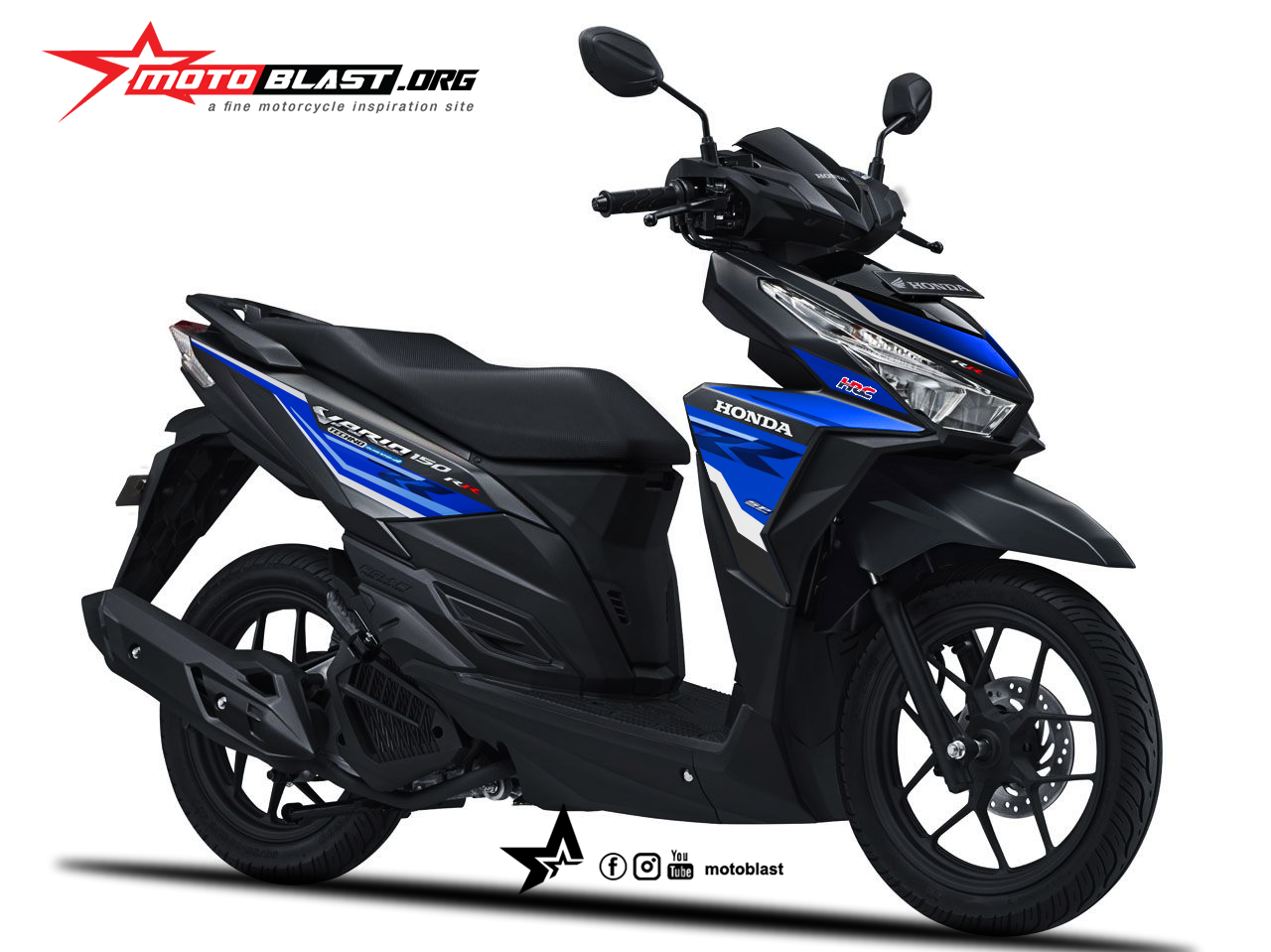 Modifikasi Vario 150 Hitam 2015. Modifikasi striping Honda Vario 150 2015 Black HRC