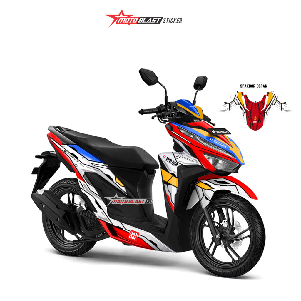 Contoh Cutting Sticker Vario 150. Modifikasi striping Honda Vario 150 2017 Gundam RX-782