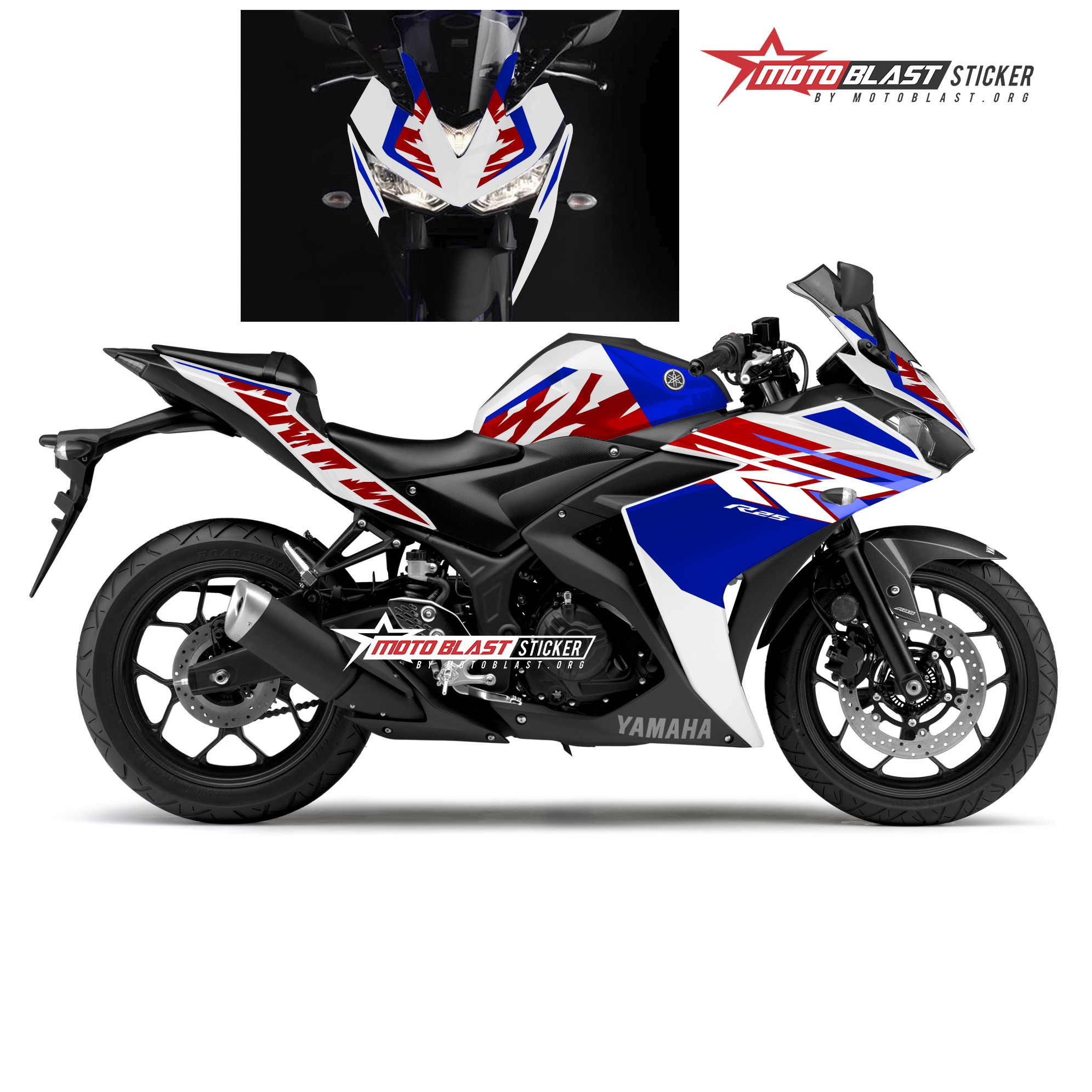 Vario Modif Cbr. Modifikasi striping Yamaha R25 tema fireblade anniversary nya CBR series