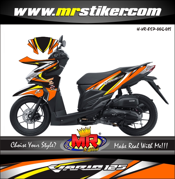Stiker Vario Orange. Vario ESP Orange Elegan Line - stiker motor premium